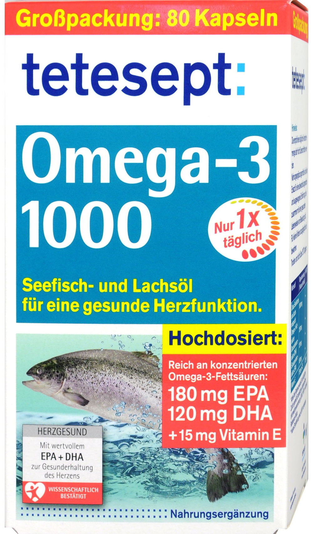 Tetesept Omega 3 Lachsöl 1000, 80 er