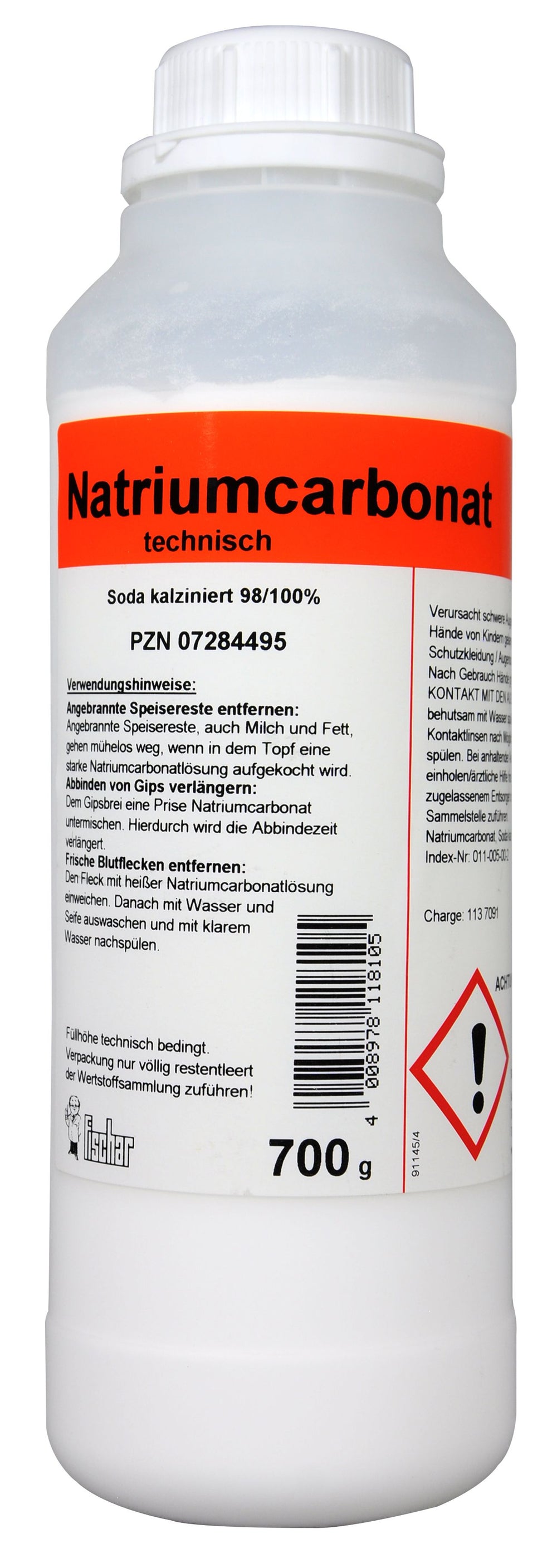 Natriumcarbonat - Soda Kalzin 98 - 100 % Fischar, 700 g