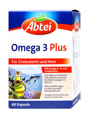 Abtei Omega 3 Plus mit Omega 6-9 Fettsäuren, 60 er