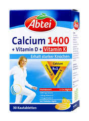 Abtei Calcium 1400+D3+K, 30 er