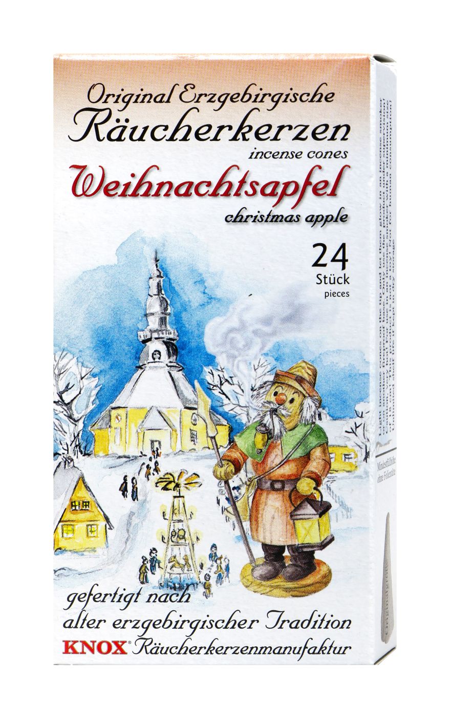 Knox Original Erzgebirgische Räucherkerzen Weihnachtsapfel, 24 er