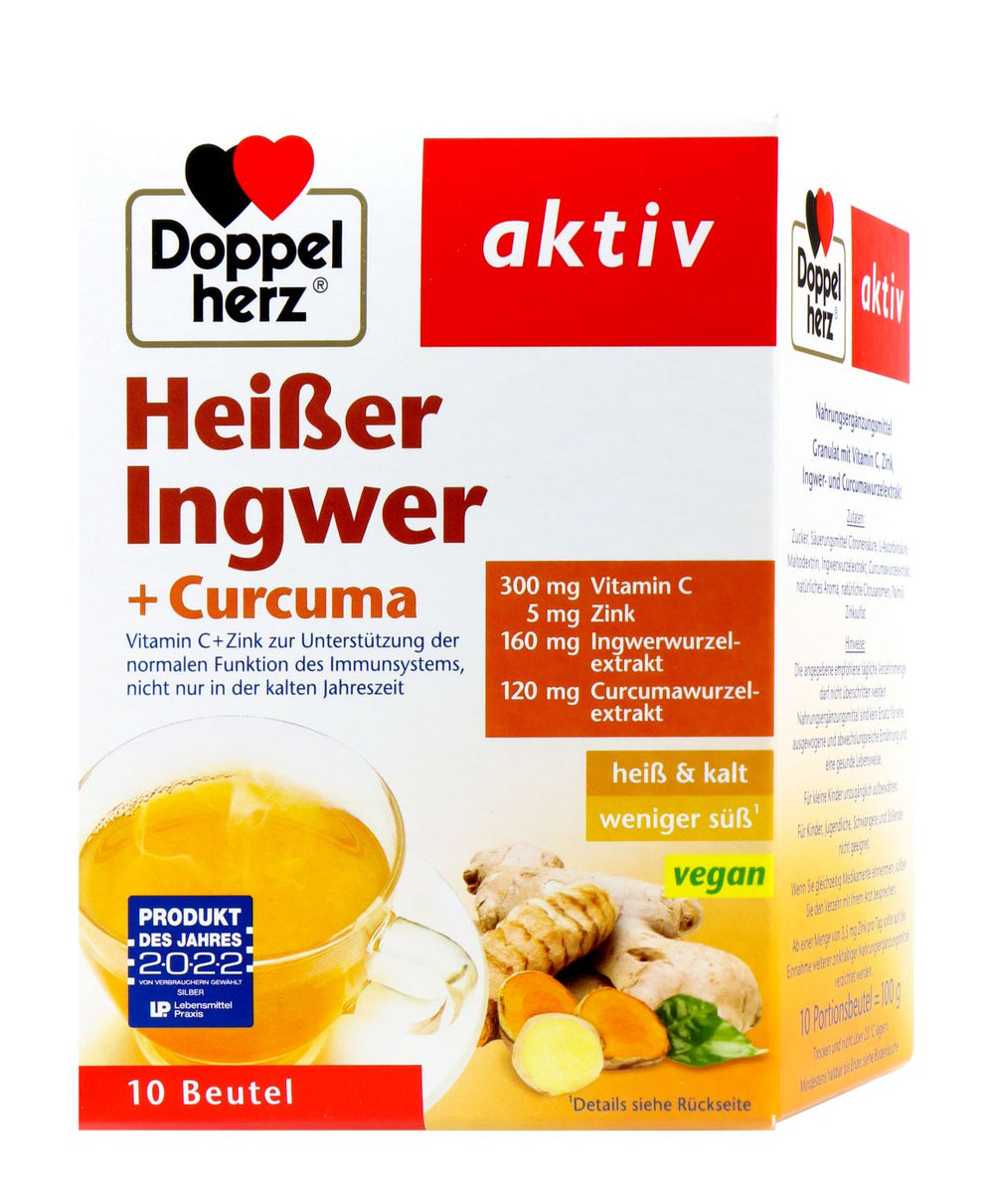 Doppelherz Heißer Ingwer und Curcuma, 10 er