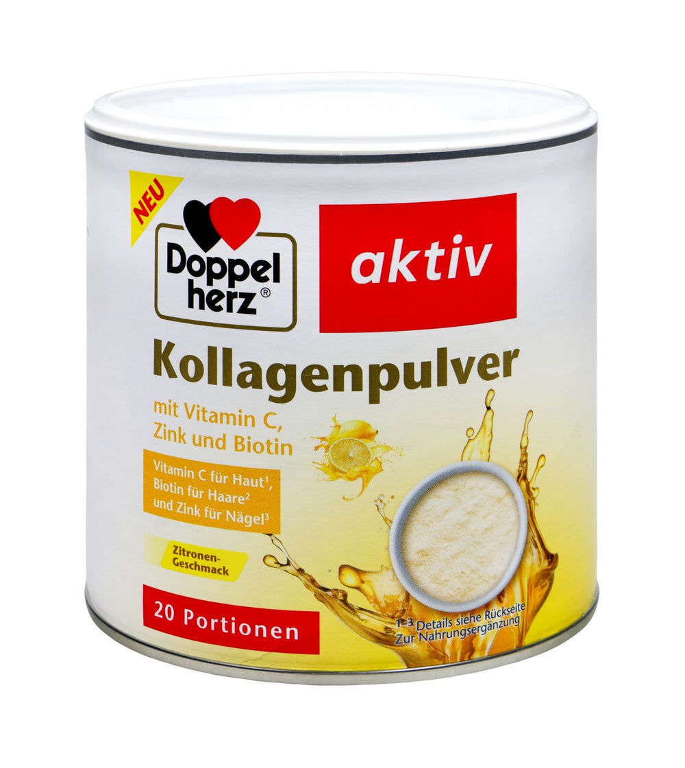 Doppelherz Kollagenpulver Zitrone Vitamin C,Zink+Biotin, 150 g