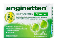 Anginetten Halstabletten Stimme Pfefferminze Zuckerfrei, 24 er