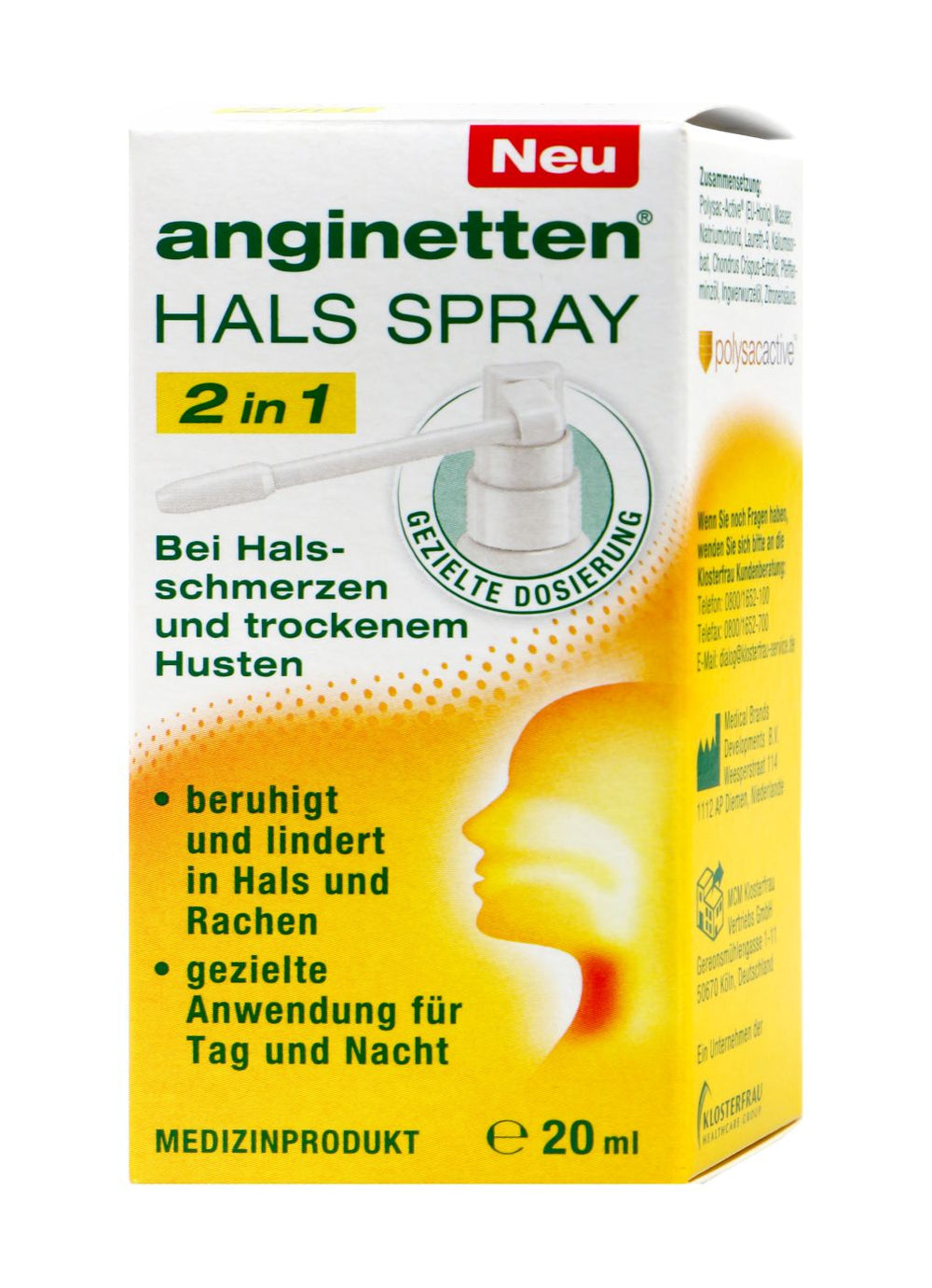 Anginetten Hals Spray 2in1, 20 ml