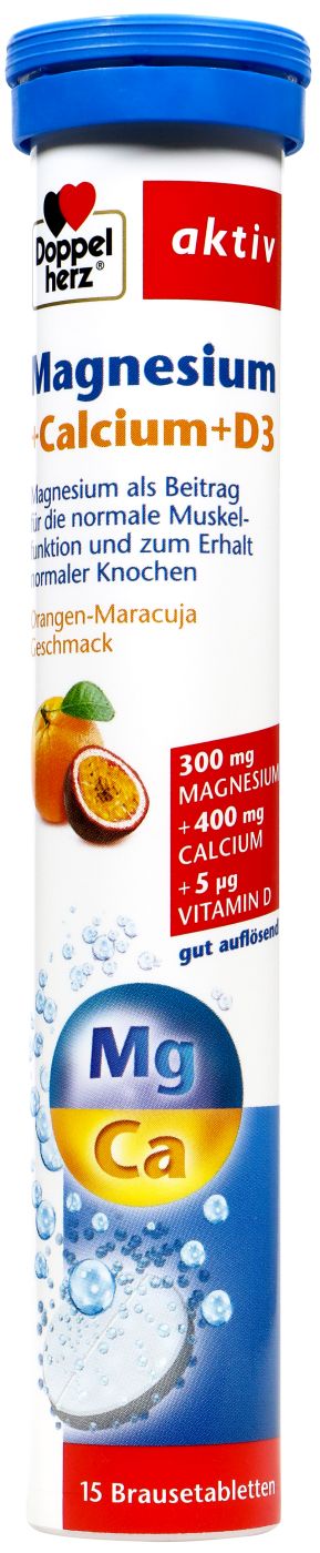 Doppelherz Magnesium Calcium + D3 Brause, 15 er
