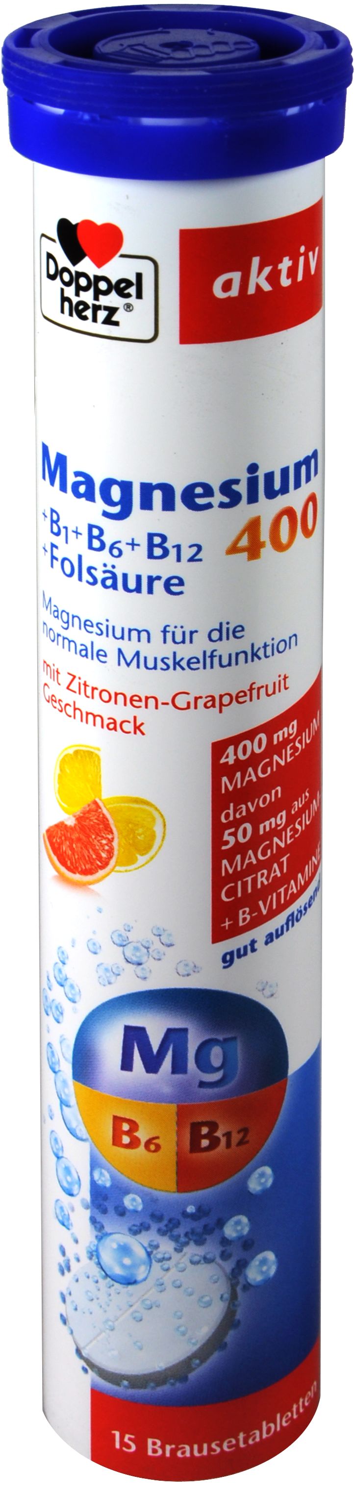 Doppelherz Magnesium 400 + B-Komplex Brausetabletten, 15 er