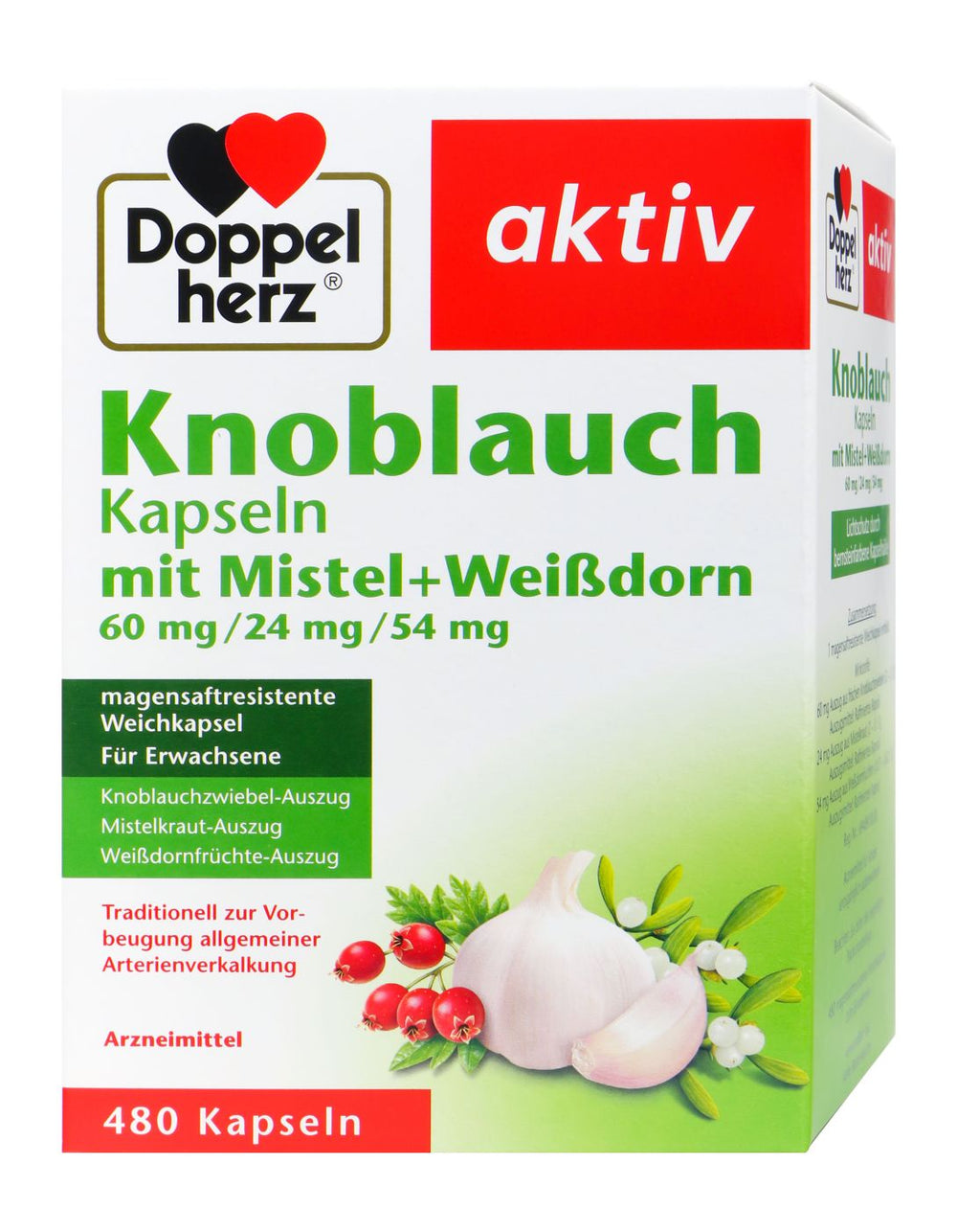 Doppelherz Knoblauch Weißdorn Mistel, 480 er