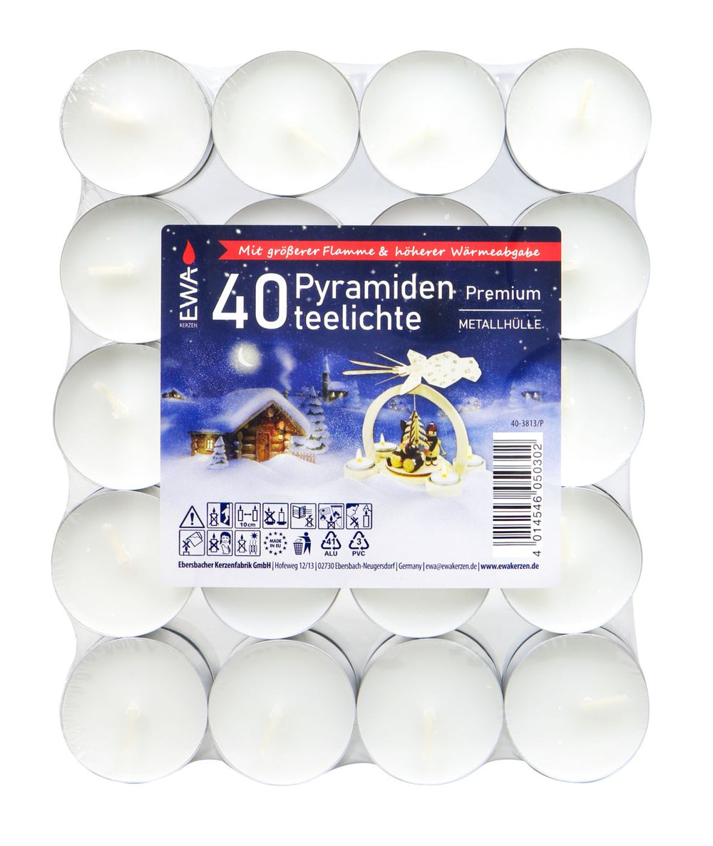 Pyramiden Teelicht Premium, 40 er
