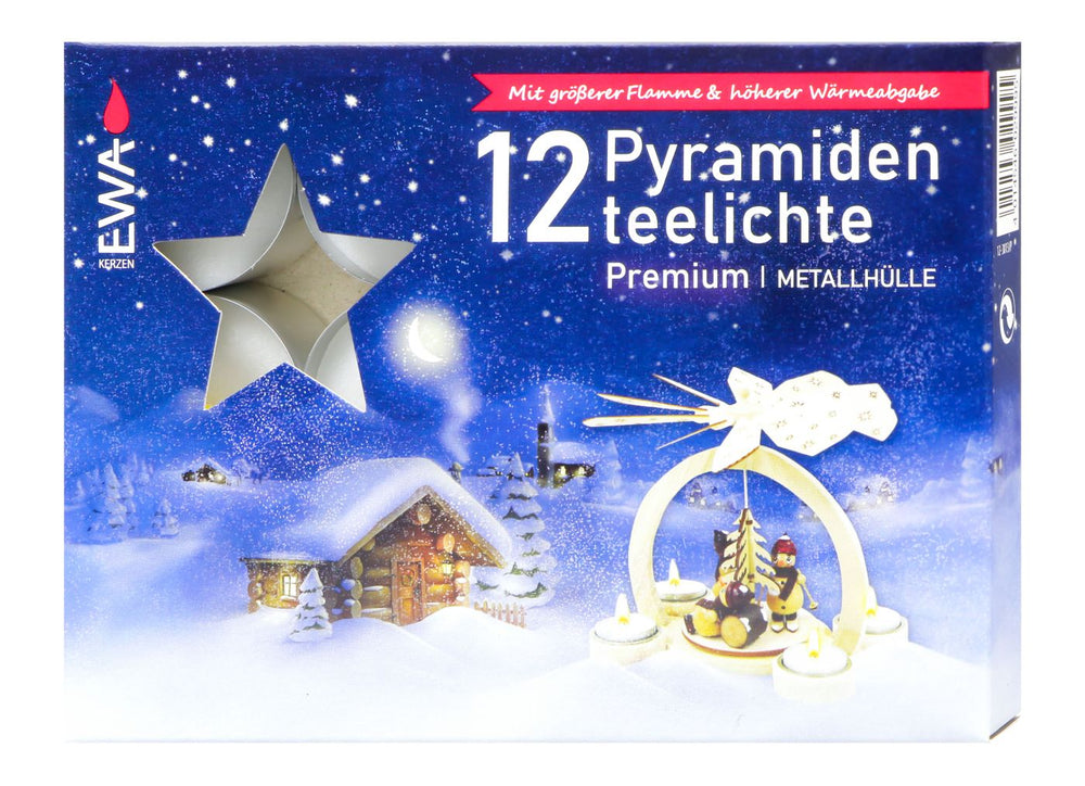 Pyramiden Teelicht Premium, 12 er