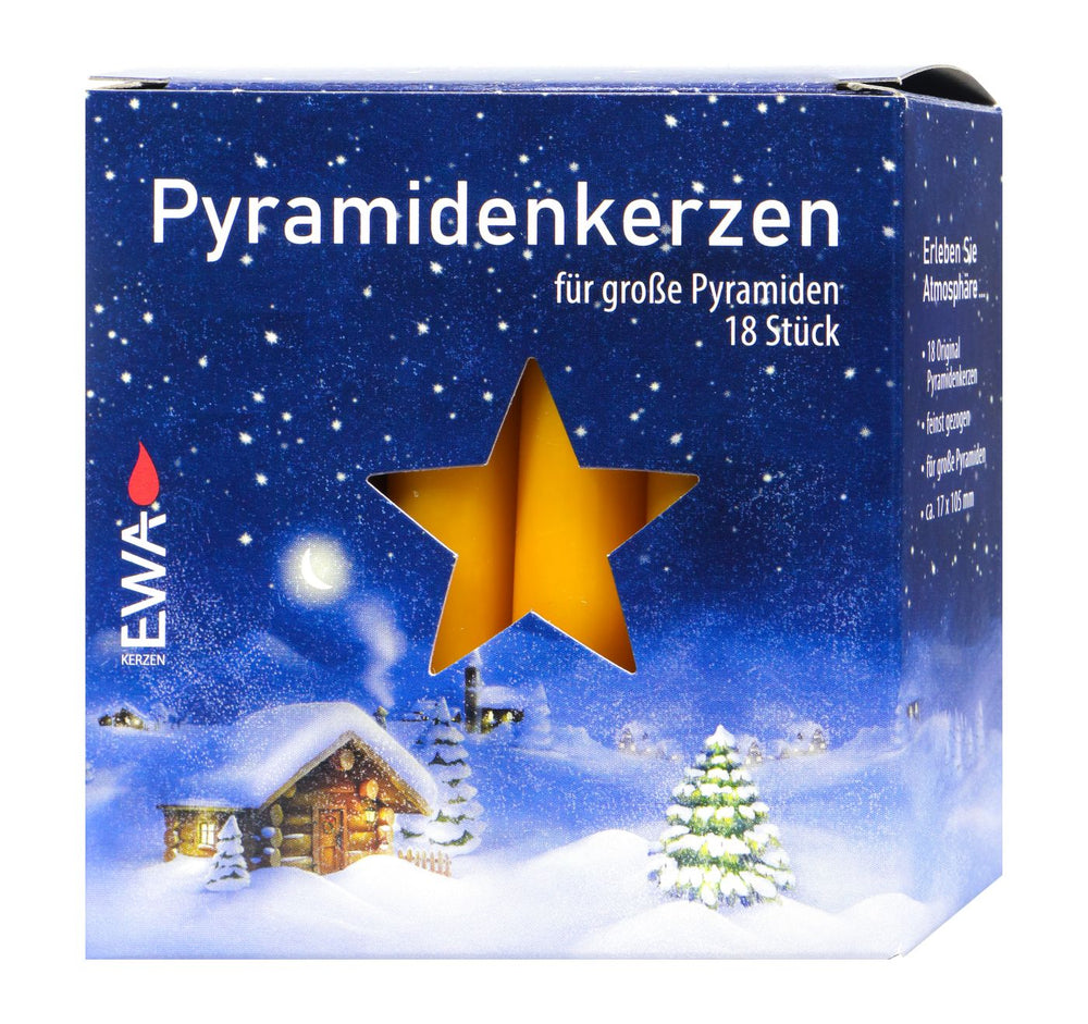 Pyramiden Kerzen groß 18/100, natur