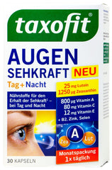 Taxofit Augen Sehkraft Tag & Nacht ext. kleine Kps 17 mg Lutein, 30 er