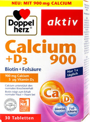 Doppelherz Calcium 900 + D3 + Folsäure + Biotin, 30 er