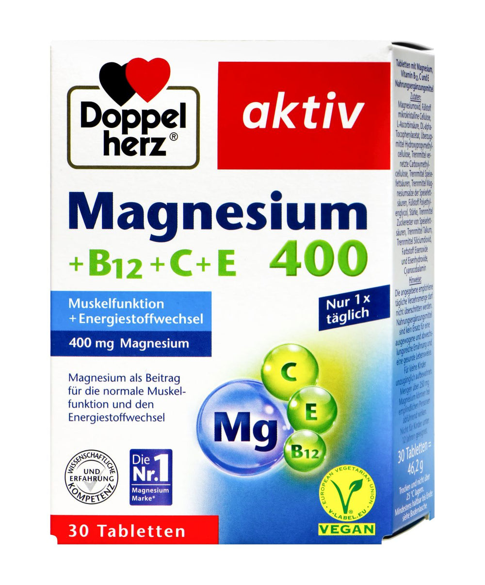 Doppelherz Magnesium 400 + B12 + C + E, 30 er