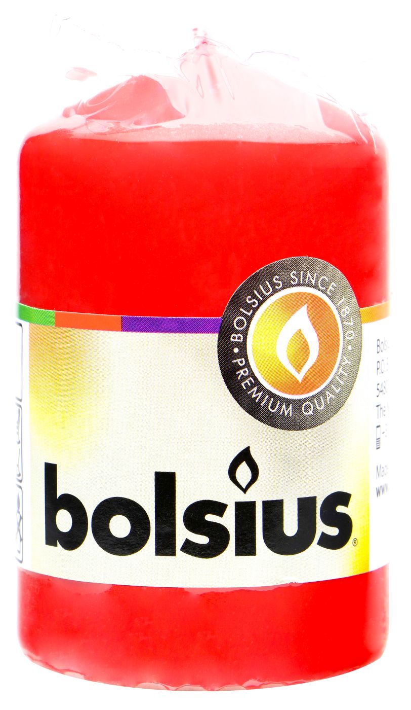 Bolsius Stumpenkerze rot, 80 x 48 mm