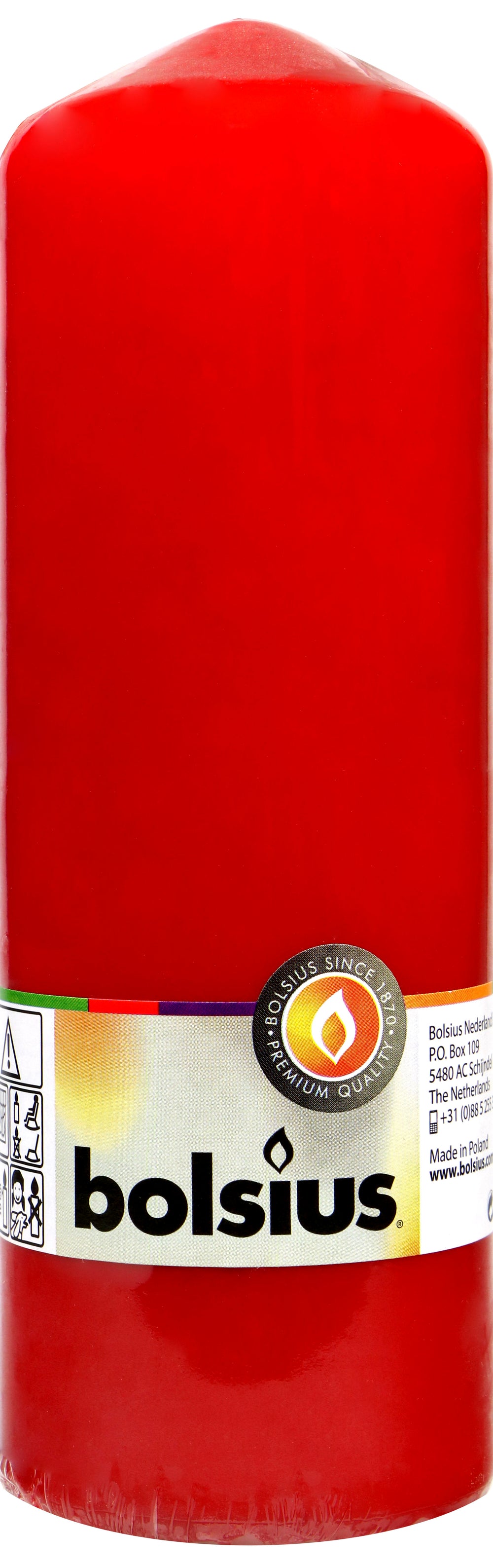 Bolsius Stumpenkerze rot, 200 x 68 mm