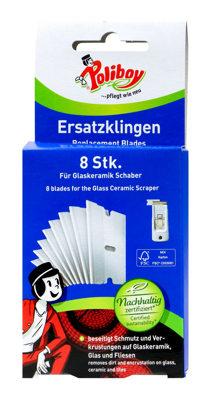 Poliboy Ersatzklingen für Schaber, 8 Stück