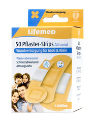 Lifemed Pflaster Strips hautfarben Allround 4 Größen, 50 er