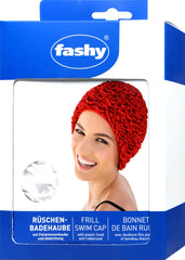 Badehaube Damen Leicht Rüschen, Weiss