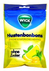 Wick Zitrone mit kühlendem Menthol Beutel ohne Zucker, 72 g