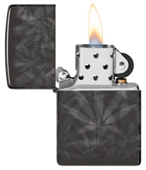 Zippo Feuerzeug "Grey Cannabis Leafs"