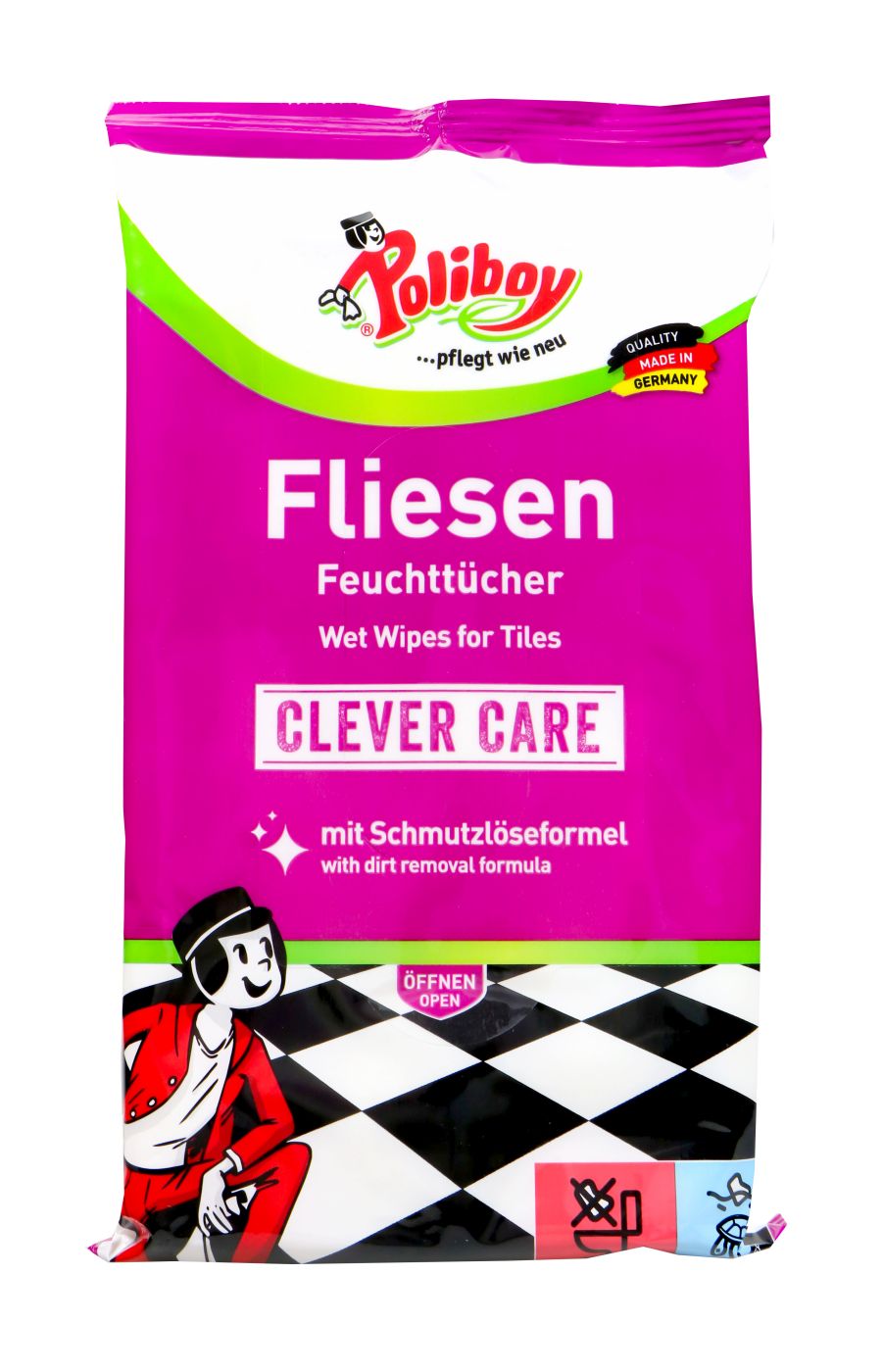 Poliboy Feuchttücher Fliesen, 15 Stück