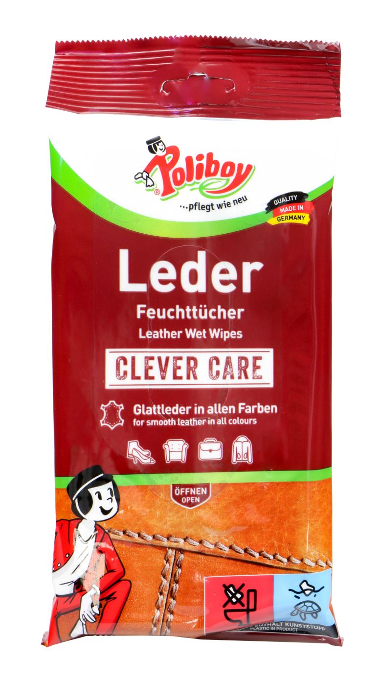 Poliboy Feuchttücher Leder, 20 Stück