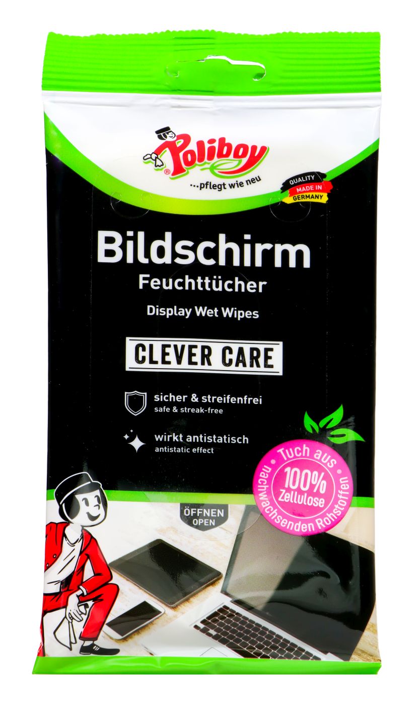 Poliboy Feuchttücher Bildschirm, 30 Stück