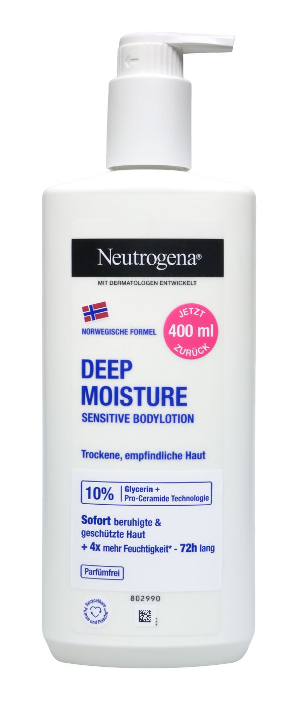 Neutrogena Deep Moisture Bodylotion Sensitive Haut, 400 ml