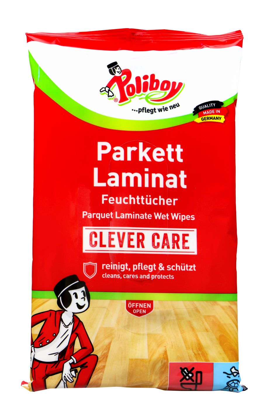 Poliboy Feuchttücher Parkett & Laminat, 15 Stück