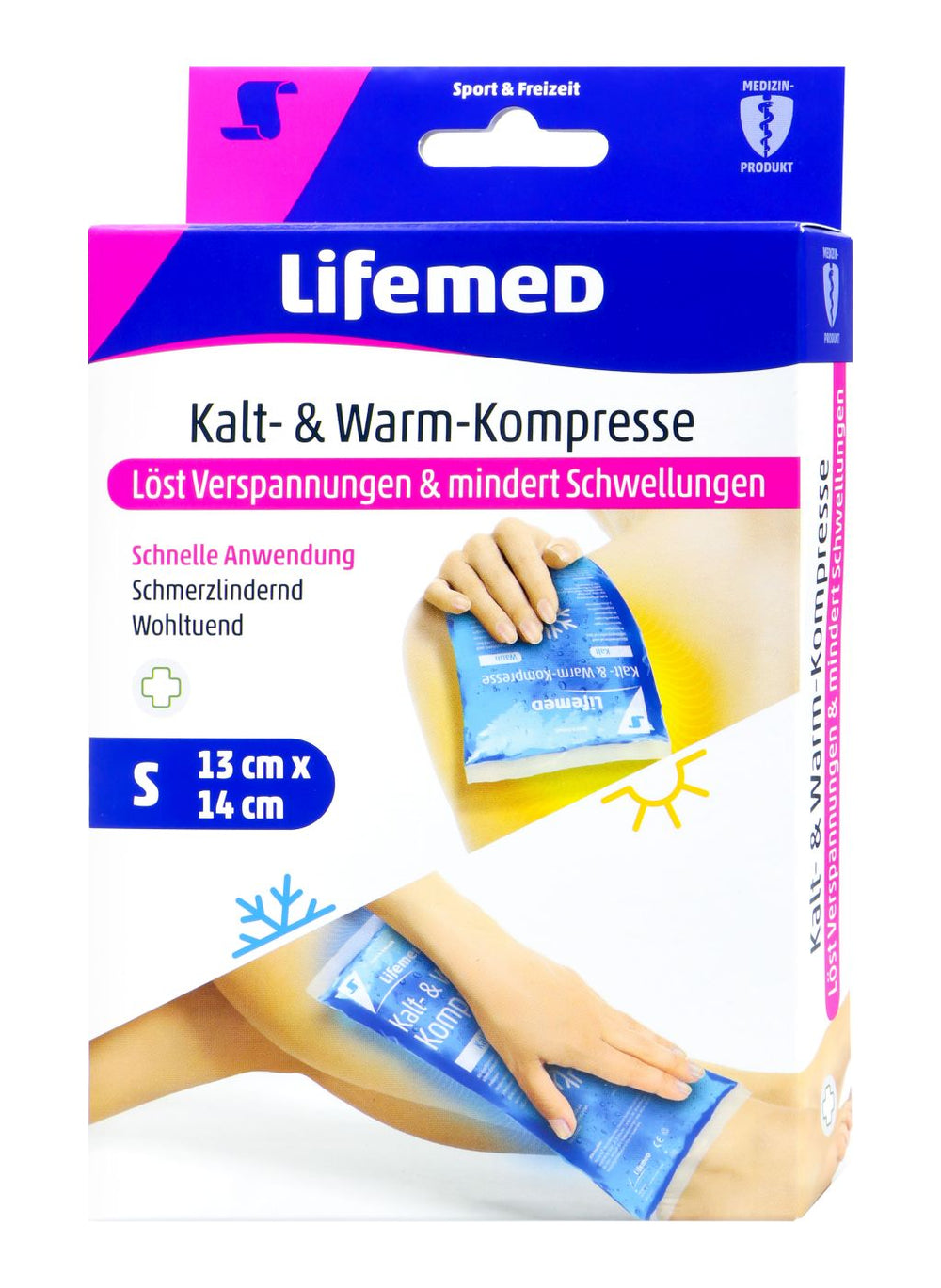 Lifemed kalt+warm Kompresse Gr.S, 14 cm x 13 cm, 1 er