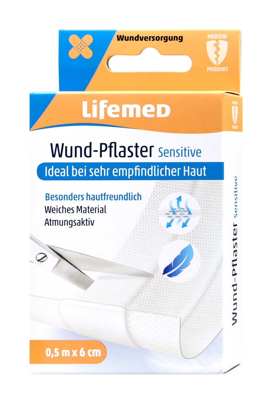 Lifemed Wund Pflaster Sensitive 0,5 m x 6 cm, 1 er