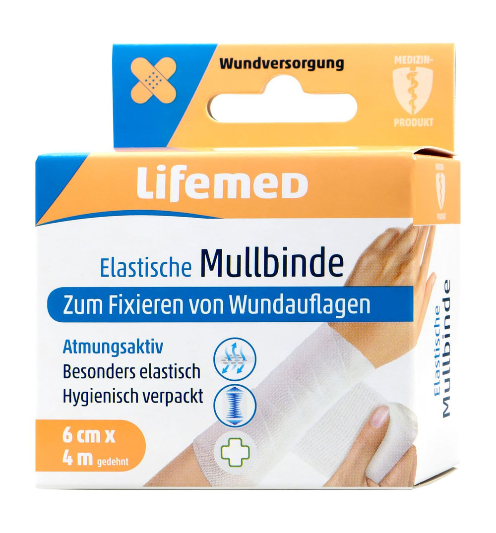 Lifemed Elastische Mullbinde 4 m x 6 cm, 1 er