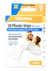Lifemed Pflaster Strips halbtransparent Allround 4 Größen, 20 er