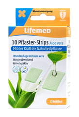 Lifemed Pflaster Strips Aloe vera weiss 2 Größen, 10 er