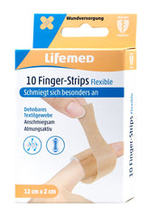 Lifemed Finger-Strips Flexible hautfarben 12 cm x 2 cm, 10 er