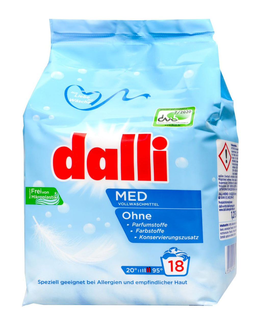 Dalli Med Vollwaschmittel bei Allerg.+ empfindl. Haut 18 WL, 1,215 kg