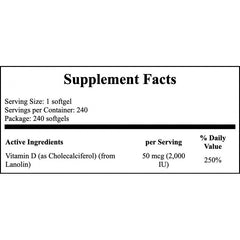 Vitamin D3-2000 IU - 240softgels
