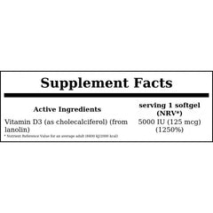 Vitamin D3-5000 IU - 240 softgels