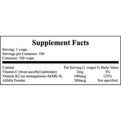 Vitamin K-2 - 100MCG - 100vcaps x12