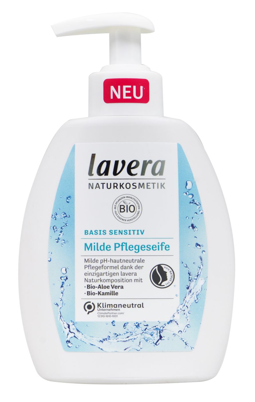 Lavera Basis Sensitiv Milde Pflegeseife Bio-Aloe Vera & Bio Kamille, 250 ml