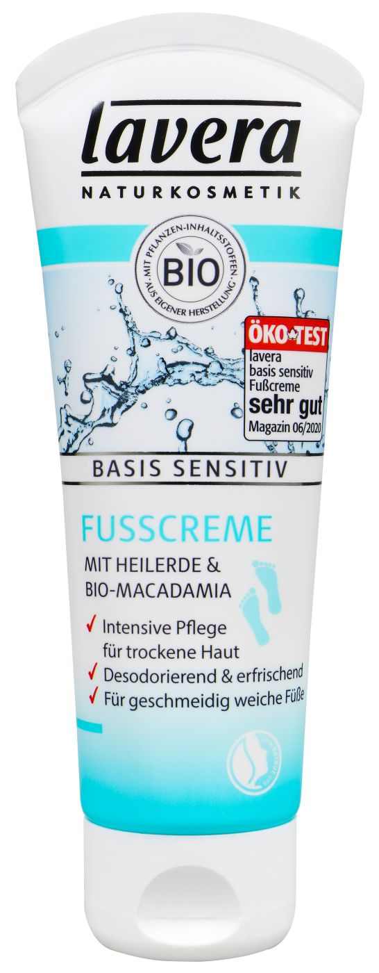 Lavera Basis Sensitiv Fusscreme Heilerde & Bio-Macadamia, 75 ml
