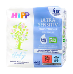 Hipp 90001 Babysanft Feuchttücher ohne Parfum, 5 x 48 er