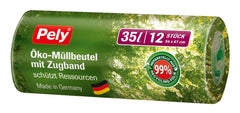 Pely Öko-Müllbeutel mit Zugband 35 Liter, 12 er