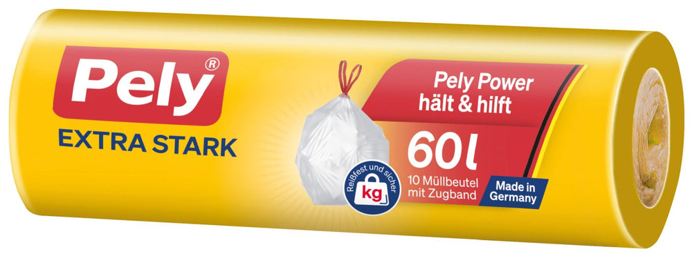 Pely Zugband-Beutel Extra Stark 60 Liter, 10 er
