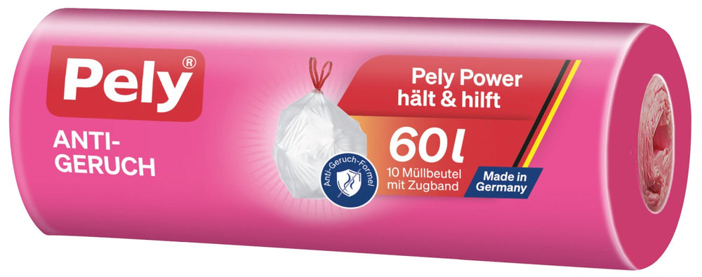Pely Zugband-Beutel Anti Geruch 60 Liter, 10 er