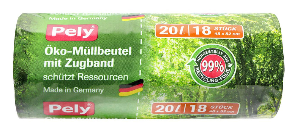 Pely Öko-Müllbeutel mit Zugband 20 Liter, 18 er