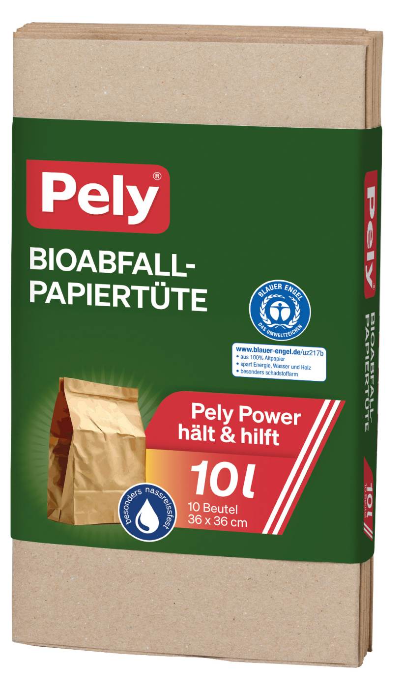 Pely Bio-Papiertüten "Blauer Engel" 10 Liter, 10 er