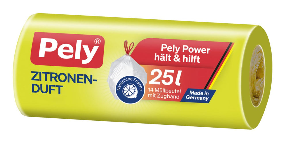 Pely Zugband-Beutel Zitronen-Duft 25 Liter, 14 er