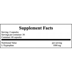 L-Tryptophan 500mg - 60vcaps.